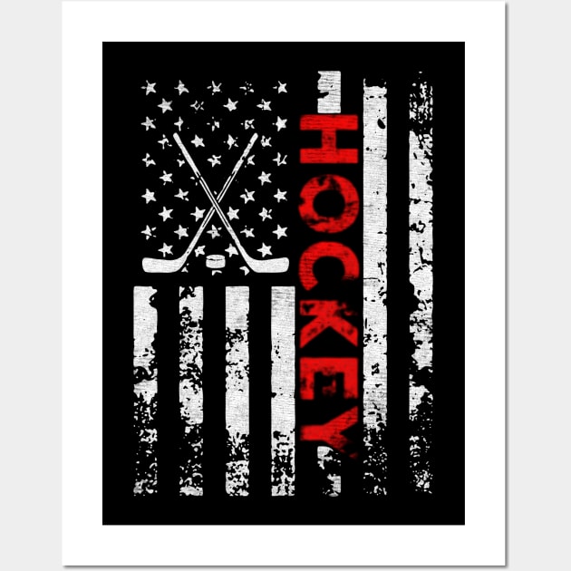 Hockey america flag Wall Art by Sendumerindu